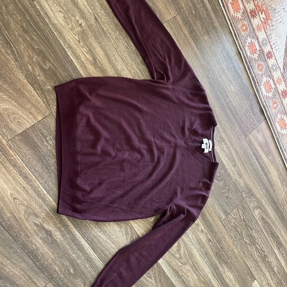 Men’s Joseph Abboud Burgundy Extra Fine Merino Wool Sweater